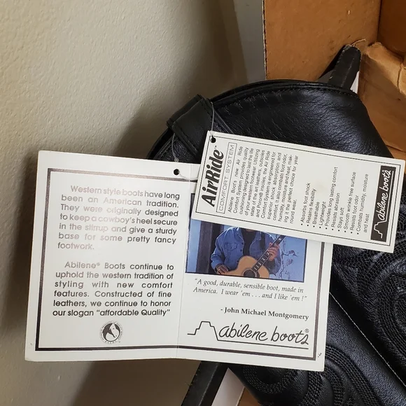 🤩New with tags Rare vintage genuine leather abilene black boots size 5.5 M - Picture 11 of 15